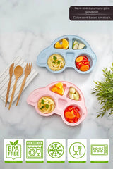 Araba Model 4 Bölmeli Plastik Mama Tabağı