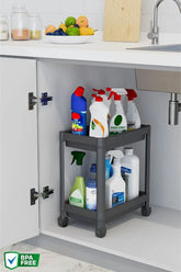 Tezgah Altı Tekerlekli Raf Ünitesi, Siyah