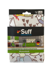 Suff markalı mikro fiber temizlik bezi, çiçek desenli, 40x40 cm, Alman kalitesi