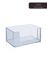 Şeffaf füme renkli dikdörtgen plastik kartvizitlik organizer