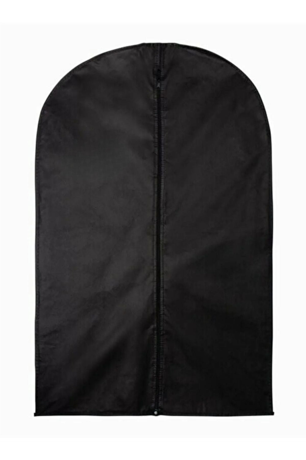 Siyah fermuarlı giysi koruyucu örtü, dikdörtgen üstü oval ceketin birleşimi