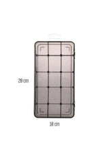 10x20 cm boyutunda şeffaf dikdörtgen plastik bölmeli organizer kutu