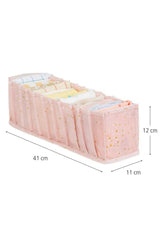 Pembe yıldız desenli katlanabilir kumaş organizer kutu, çekmecede iç çamaşırı düzenleme