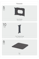 Siyah Lüx Yeni Model Modern 5 Katlı Ayakkabılık Portatif Ayakkabı Standı 5 Katlı