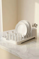 Tezgah Üstü Bulaşıklık ve Kurutma Standı – Çatal Kaşık Bölmeli Bulaşıklık "Beyaz"