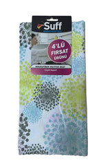 Suff mikrofiber mutfak bezi, 4'lü set, çiçek desenli, 32x32 cm, mutfak temizliği için