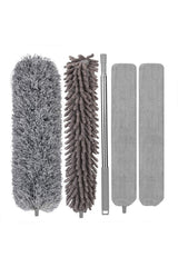 5 Parça Premium Mikrofiber Toz Alma Seti, Teleskopik Saplı Toz Alıcı Ev Temizlik Fırçası Seti