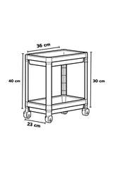 Tezgah Altı Tekerlekli Raf Ünitesi, Siyah