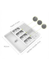 Genişleyebilir Kaşıklık & Bıçaklık Seti – Çekmece İçi Ayarlanabilir Kaşıklık "Beyaz"