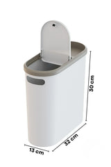 10 Litre Modern Tasarım Çöp Kovası – Banyo, Ofis, Mutfak İçin Hijyenik & Pratik Atık Kutusu, Krem