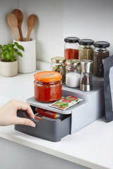 Kompakt Organizer - Antrasit, Çok Amaçlı Mutfak ve Dolap Düzenleyici