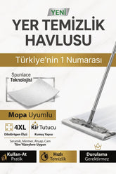 50 Yaprak 4XL Büyük Boy Mandallı Mop Uyumlu Islak Yer Temizlik Havlusu - Kullan At Bez