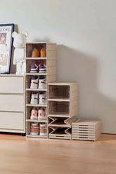 6 Katlı, Katlanabilir Ayakkabılık, Taşınabilir Çok Amaçlı, Geniş, Katlanabilir Dolap ve Raf "Toprak"