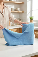 25 Adet Mikrofiber Leke Tutmayan Genel Temizlik Bezi - Kokusuz Kopart Kullan Bez 25 x 25 cm "Mavi"