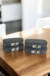 Shell Saklama Kabı Şeffaf 600 ml, Antrasit, 4'lü Set