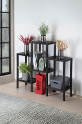 6 Katlı Düzenleyici Plastik Raf Ünitesi Siyah, Kitaplık, Banyo, Mutfak Rafı, Siyah