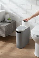 10 Litre Click Kapak Çöp Kovası, Banyo Çöp Kovası, Mutfak Çöp Kovası, Slim Çöp Kovası "Gri"