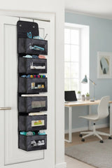 6 Gözlü Çok Amaçlı Kapı Arkası Organizer Düzenleyici "Siyah"