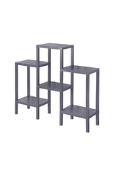 6 Katlı Düzenleyici Plastik Raf Ünitesi, Kitaplık, Banyo, Mutfak Rafı, Gri