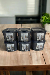 Shell Erzak Kabı 1300 ml, Antrasit, 6'lı Set