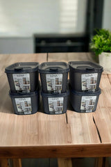 Shell Erzak Kabı 1300 ml, Antrasit, 6'lı Set