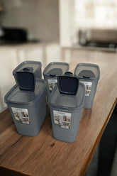 Erzak Saklama Kabı 2.5 lt, Antrasit, 5'li Set