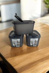 Shell Erzak Kabı 1300 ml, Antrasit, 3'lü Set