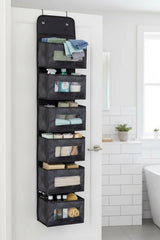 6 Gözlü Çok Amaçlı Kapı Arkası Organizer Düzenleyici "Siyah"