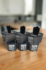 Shell Erzak Kabı 1300 ml, Antrasit, 6'lı Set