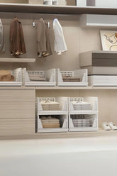 Dolap İçi 3'lü Kayar Raf Organizer, 3 Katlı Dolap İçi Düzenleyici Raf "Beyaz"