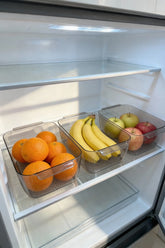 Buzdolabı Raf Düzenleyici Organizer 2,4 Lt – Füme Saklama Kabı 3’lü Set