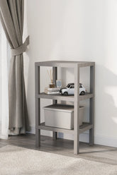 Ombeg Dekoratif (düz ) 3 Katlı Plastik Çok Amaçlı Banyo Düzenleyici Saksılık Kitaplık Antrasit