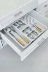 Genişleyebilir Kaşıklık & Bıçaklık Seti – Çekmece İçi Ayarlanabilir Kaşıklık "Beyaz"