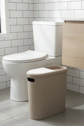 10 Litre Modern Tasarım Çöp Kovası – Banyo, Ofis, Mutfak İçin Hijyenik & Pratik Atık Kutusu, Gri