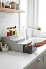 Kompakt Organizer - Antrasit, Çok Amaçlı Mutfak ve Dolap Düzenleyici