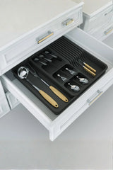 Genişleyebilir Kaşıklık & Bıçaklık Seti – Çekmece İçi Ayarlanabilir Kaşıklık "Antrasit"