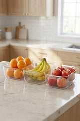 Buzdolabı Raf Düzenleyici Organizer 2,4 Lt – Şeffaf Saklama Kabı 3’lü Set