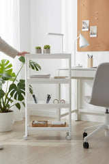 4 Katlı Tekerlekli Çok Amaçlı Slim Raf Düzenleyici, Mutfak Rafı, Banyo Rafı