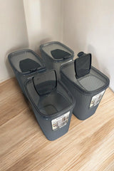 Erzak Saklama Kabı 2.5 lt, Antrasit, 4'lü Set