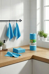 25 Adet Mikrofiber Leke Tutmayan Genel Temizlik Bezi - Kokusuz Kopart Kullan Bez 25 x 25 cm "Mavi"