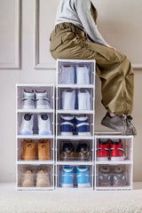 6 Katlı, Katlanabilir Ayakkabılık, Taşınabilir Çok Amaçlı, Geniş, Katlanabilir Dolap ve Raf "Beyaz"