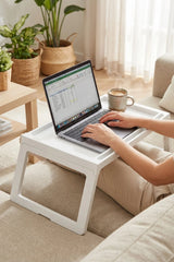 Katlanabilir Yatak Üstü Keyif Sehpası – Laptop & Kahvaltı Sehpası 56×36 cm "Beyaz"