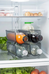 4 Parça Buzdolabı Şişe Düzenleyici Seti – Buzdolabı İçi Şişe Organizer "Füme"