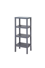 4 Katlı Dikey Raf Düzenleyici Plastik Raf Ünitesi Siyah, Kitaplık, Banyo, Mutfak Rafı, Gri