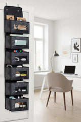 6 Gözlü Çok Amaçlı Kapı Arkası Organizer Düzenleyici "Siyah"