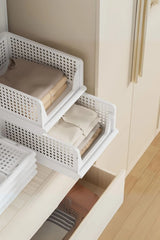 Dolap İçi 3'lü Kayar Raf Organizer, 3 Katlı Dolap İçi Düzenleyici Raf "Beyaz"