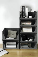 Dolap İçi 3'lü Kayar Raf Organizer, 3 Katlı Dolap İçi Düzenleyici Raf "Antrasit Gri"