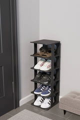 Siyah Lüx Yeni Model Modern 5 Katlı Ayakkabılık Portatif Ayakkabı Standı 5 Katlı