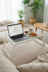 Katlanabilir Yatak Üstü Keyif Sehpası – Laptop & Kahvaltı Sehpası 56×36 cm "Beyaz"