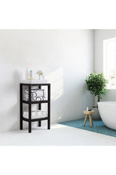 Ombeg Vesken ( Düz ) Dekoratif 3 Katlı Plastik Çok Amaçlı Banyo Düzenleyici Saksılık Kitaplık Siyah